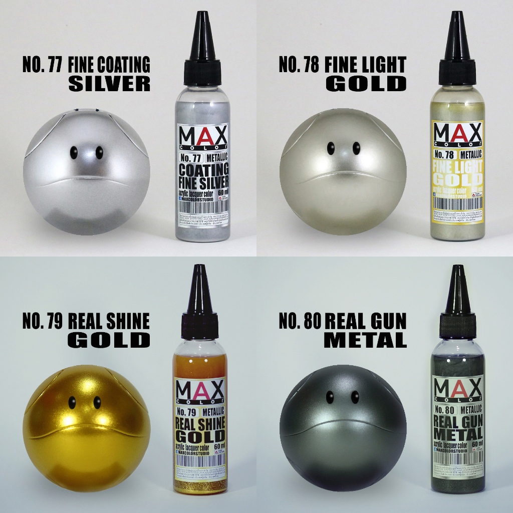 No77-No80 max color สีพ่นโมเดล กันดั้ม รถถัง อาร์ททอย พลาสติกโมเดล สีผสมสำเร็จพร้อมใช้งาน