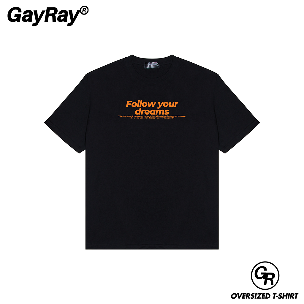 GayRay ⎰Follow Gayray⎱  เสื้อยืดโอเวอร์ไซส์ Cotton 100% นุ่่ม ใส่สบาย