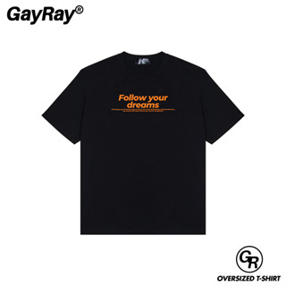 GayRay ⎰Follow Gayray⎱  เสื้อยืดโอเวอร์ไซส์ Cotton 100% นุ่่…