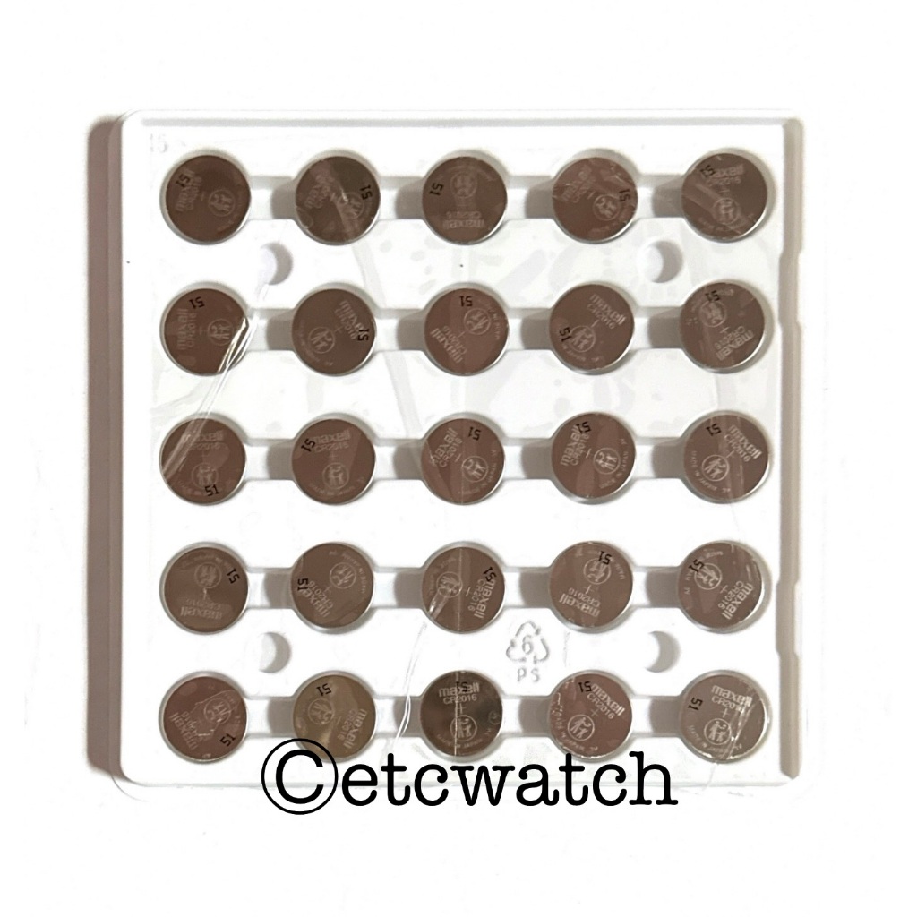 พร้อมส่ง> ถ่านกระดุม Maxell CR2016 / 2016 แบบหลุม 25 ก้อน