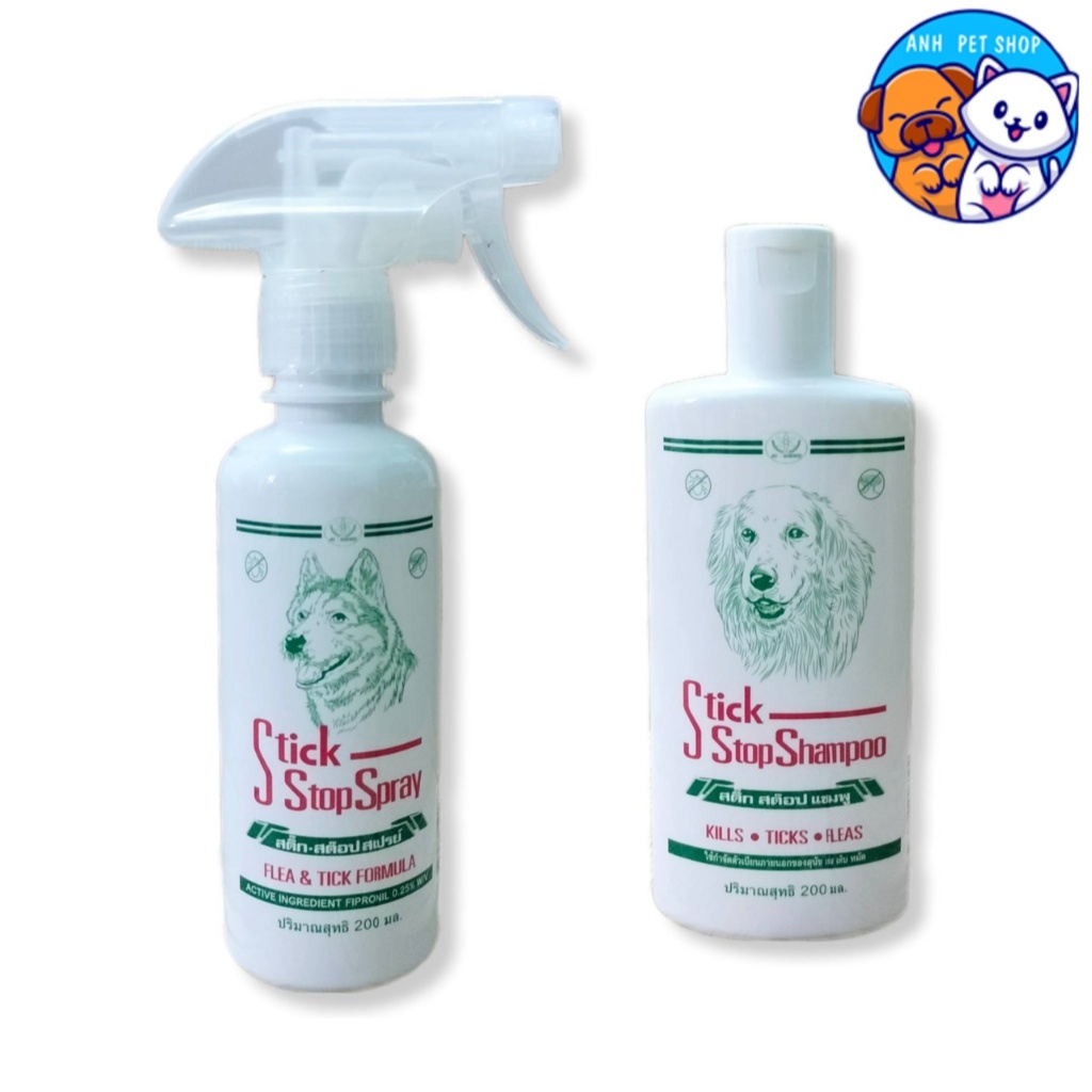 TickStop Shampoo / Spray สำหรับกำจัดเห็บ หมัด สุนัข 200 ml.