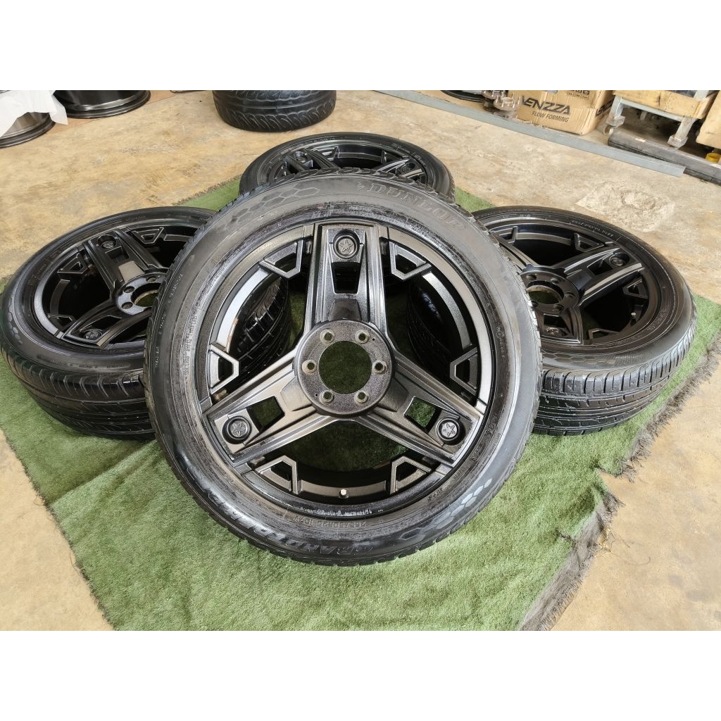 ST010 ขอบ20 กว้าง9 ET18 , 6 รู 139 พร้อมยาง Dunlop 255/50 ปี20