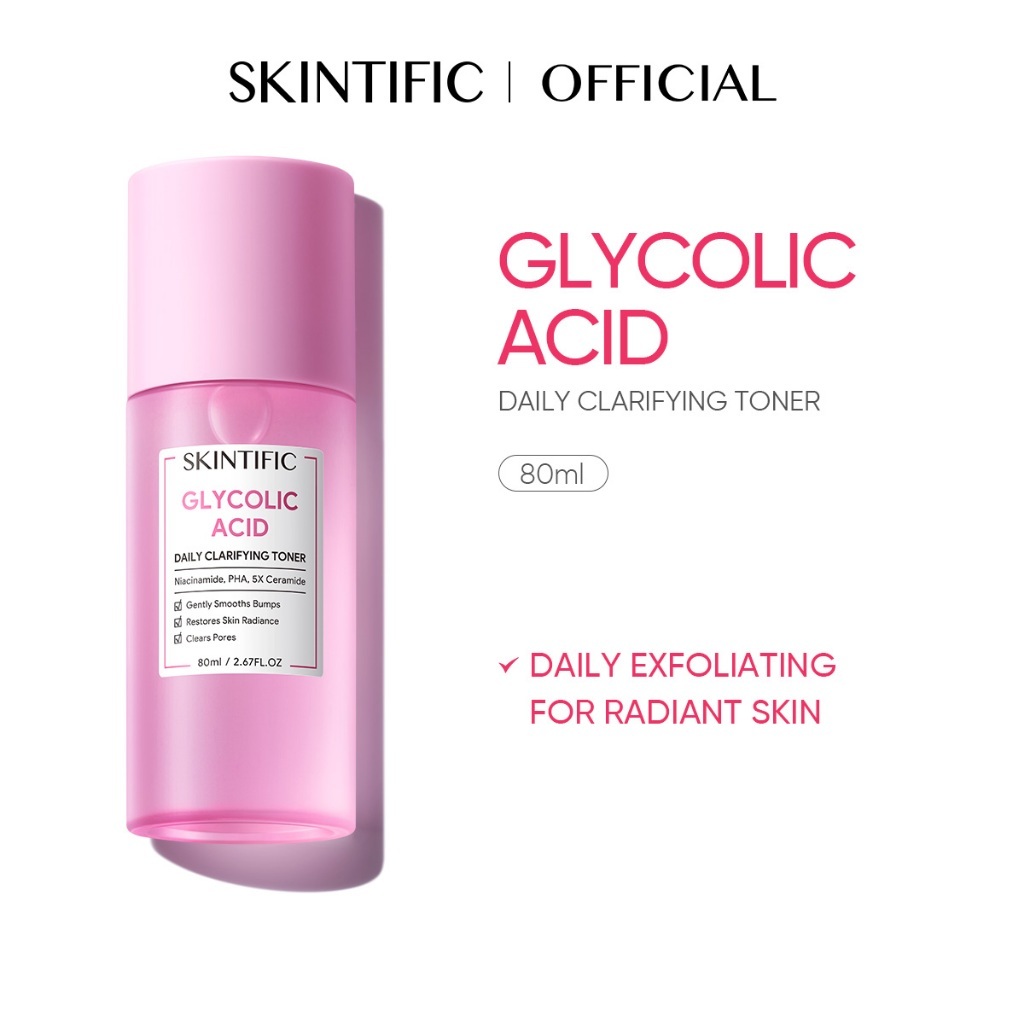 SKINTIFIC Glycolic Acid Daily Clarifying Toner 80ml ไกลโคลิก แอซิด เคลียร์ เดย์ 