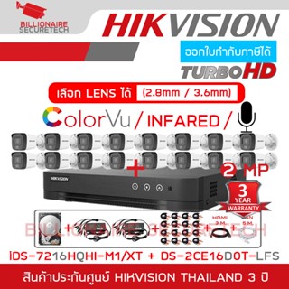 HIKVISION ชุดกล้องวงจรปิด HD 2 MP 16CH : iDS-7216HQHI-M1/XT …