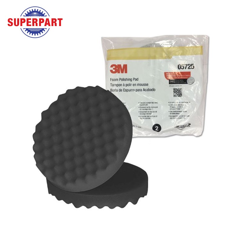 ฟองน้ำสีดำ ขนาด 8 นิ้ว แบบหลังสักหลาด (2ชิ้น) 3M 5725  (PN5725)