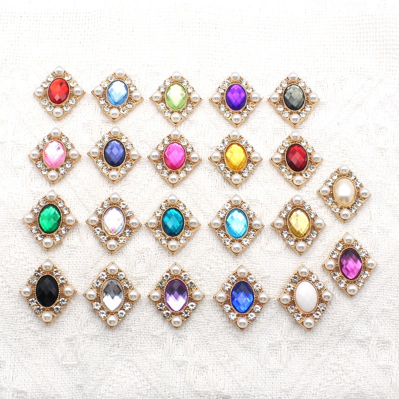PL07*พร้อมส่ง*เพชรประดับทรงรี ขนาด 26*30 มม.