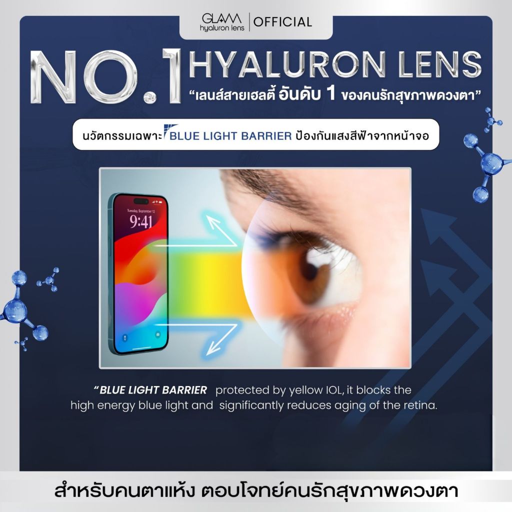 GLAM Hyaluron Lens💧รุ่น Nature Gray  เลนส์ไฮยาลูรอน สำหรับคนตาแห้ง ตอบโจทย์คนรักสุขภาพดวงตา - รูปที่ 4