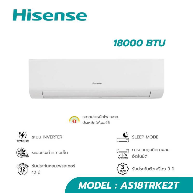 HISENSE แอร์ผนัง AS18TRKE2T 18000 บีทียู อินเวอร์เตอร์