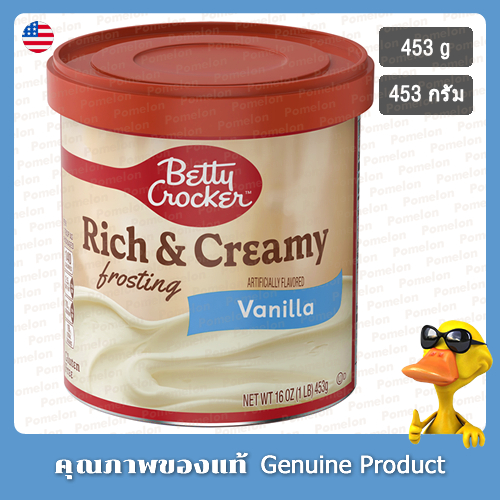 เบ็ตตี้ คร็อกเกอร์ วานิลลา ริช แอนด์ ครีมมี่ ฟรอสติ้ง 453 กรัม - Betty Crocker Vanilla Rich & Creamy Frosting 453g