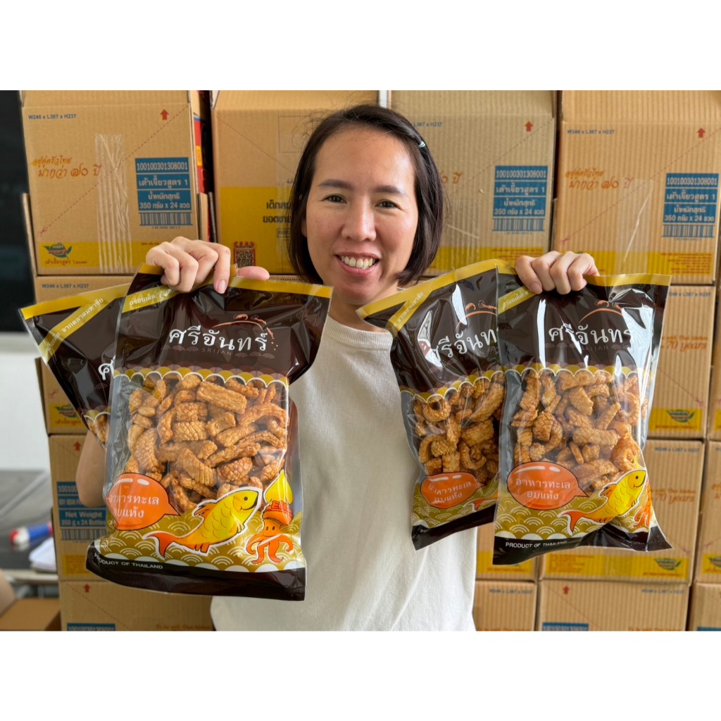 ข้าวเกรียบปลาหมึก กรอบ อร่อย (ไม่เผ็ด)