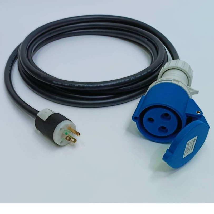 หัวต่อ16A ใช้ต่อกับขนาด16Aเหมือนกัน มียาว1M, 3M, 5M  สายไฟตู้โหลด1เฟส VCT 3x2.5 sq.mm & VCT 3x4 sq.m