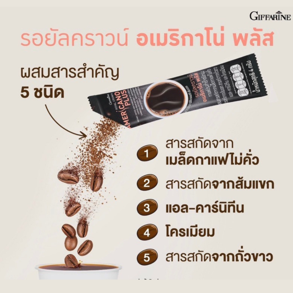 กาแฟอเมริกาโน่ พลัส กิฟฟารีน Giffarine Royal Crown Americano Plus - รูปที่ 4
