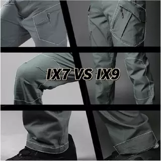 กางเกงคาร์โก้ชาย กางเกงยุทธวิธี IX7/IX9 ผ้าริปสตอปกันน้ำTactical pants กางเกงเดินป่า COD สีดำ