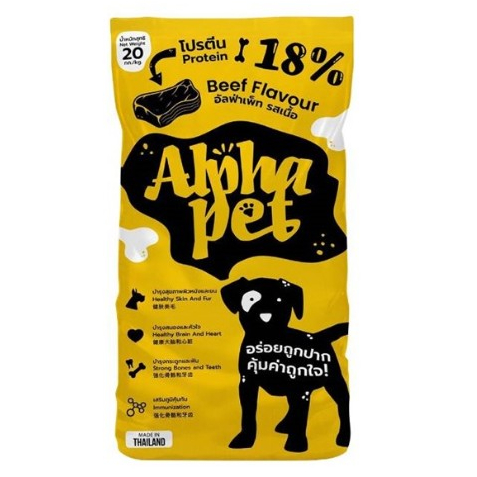 (แบ่งขาย1kg.ร้านแพ็คเอง)ถุงใส Alpha Pet อาหารสำหรับสุนัขโต Alpha Pet อัลฟ่าเพ็ท รสเนื้อ*โปรดอ่านรายล