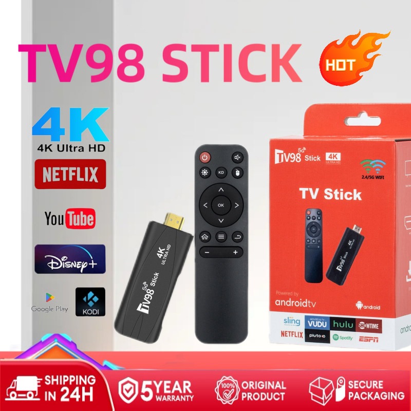 2025 TV98 Smart TV Stick 8gb Ram 128gb Rom Android 12.0 TV Stick 4K 5G WIFI TV Stick TV BOX Unlock A