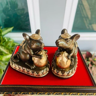 หนูมุสิกะ บริวารพระพิฆเนศขนาดฐาน 3 นิ้วสูง 4 นิ้ว (ให้บูชาคู่ละ 399)แถมฟรี พระผงแร่เหล็กน้ำพี้ และธูปเสี่ยงทายให้