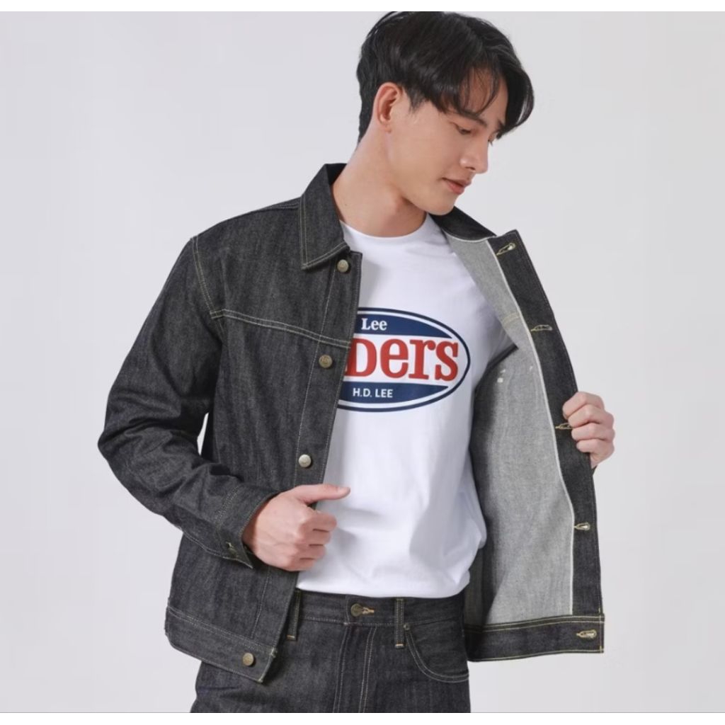 LEE RIDER (ริมแดง) RAW DENIM One Pocket แจ็คเก็ตยีนส์ ผ้าดิบ 13oz.ผลิตในไทย แบรนด์แท้ ราคา 3,790฿