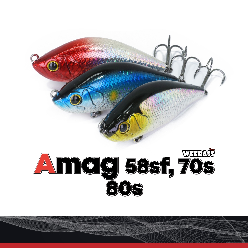 AMAG (Slow float, Sinking) 58SF, 70S, 80S : Weebass เหยื่อปลั๊ก เหยื่อปลอม ปลากะพง ปลาเก๋า งานทะเล