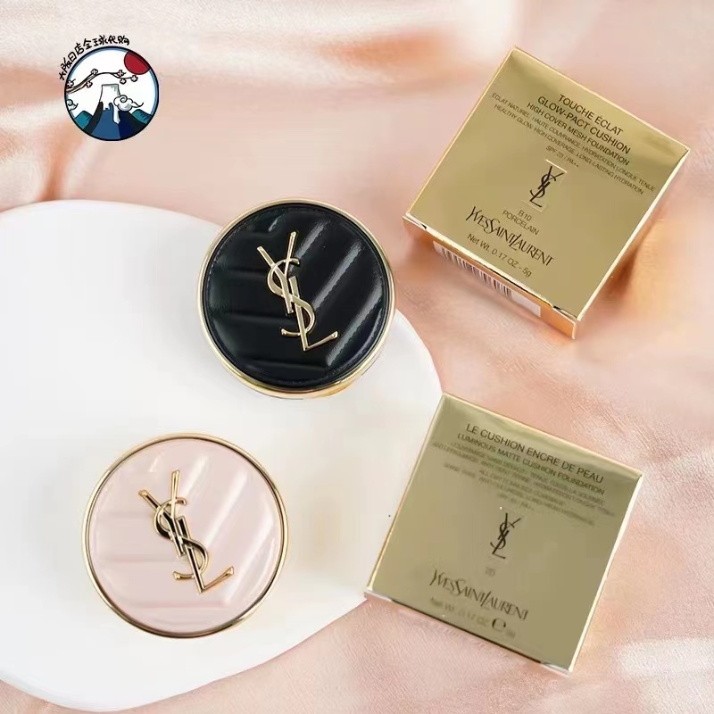 Ysl Black Gold Leather Durable Cushion 5g