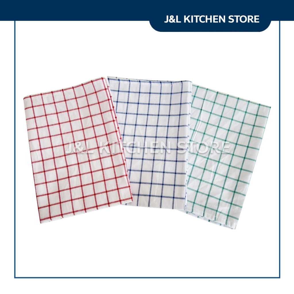 ผ้าเช็ดจาน ผ้าเช็ดแก้ว ลายตาราง ผืนใหญ่ ขนาด 20x30 นิ้ว ผ้าเช็ดโต๊ะ ผ้าเช็ดครัว ผ้าเช็ดทำความสะอาด
