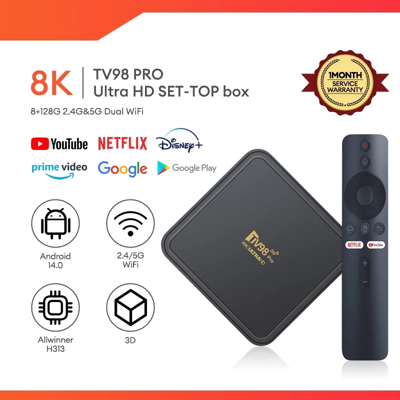 Hot Sell TV98 Pro Smart TV Stick 4K 5G WIFI TV Stick TV BOX 8-128GB Smart TV Stick 8gb Ram 123gb Rom
