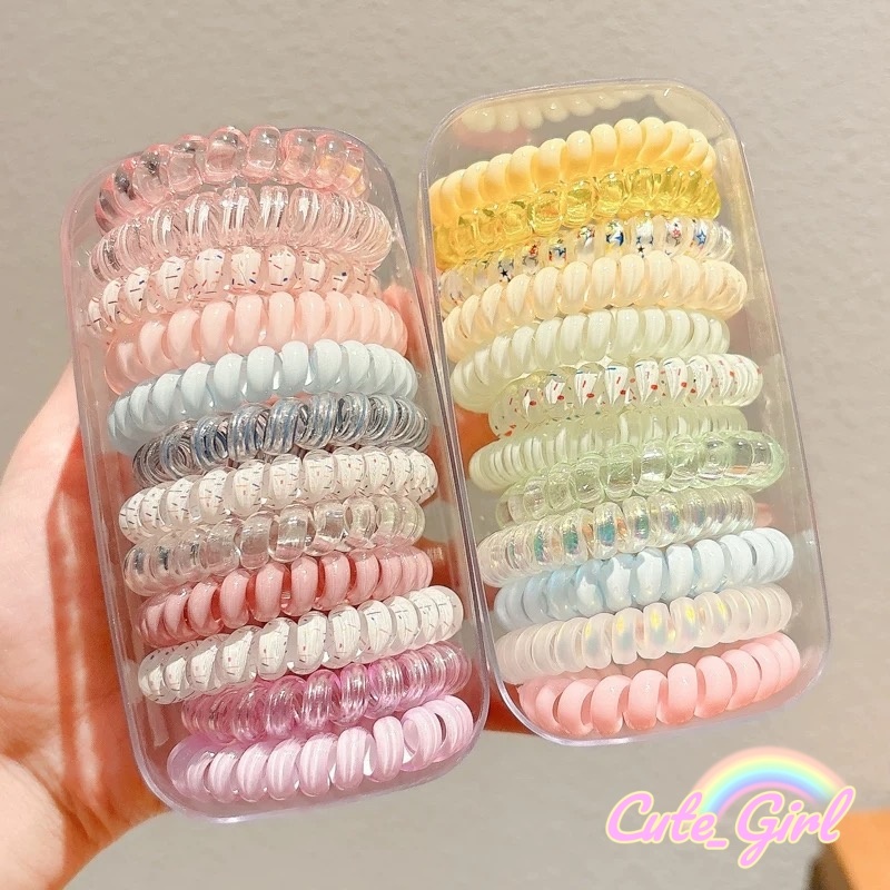 Cute_Girl ✨✨ ยางรัดผม มีให้เลือกหลากหลายสี การจับคู่สีแบบไล่เฉดสี ราคาถูกและทนทาน หวานและสดช ที่คาดผมแฟชั่น