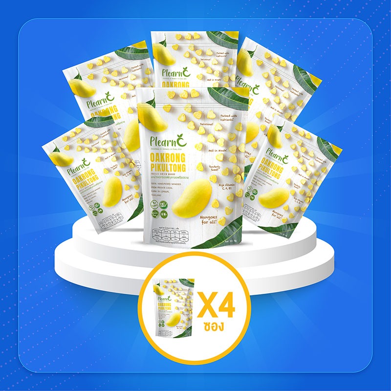 < SETสุดคุ้ม 6 แถม 4 >ขนมเด็กเพลินซี PlearnC Freeze-Dried Mango อกร่องพิกุลทองฟรีซดราย 8g ขนมเพื่อสุ