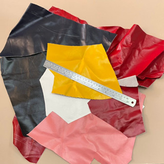 เศษหนังแท้ เศษหนังวัว คละสุ่มสีแบบเลือกสีคละสุ่มขนาดเศษหนังส…