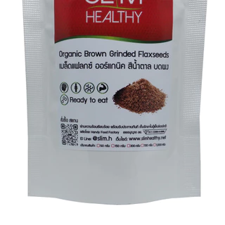 เมล็ดแฟลกซ์บดผง สีน้ำตาล 150 กรัม ผงแฟลกซ์ ออร์แกนิค Organic Brown Flaxseeds แฟล็กซีดบด Slim Healthy