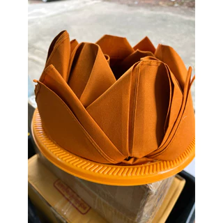 ผ้าพับดอกบัว เข้าพรรษา บัว สีทอง สีพระราช ขนาด 75*75เซนติเมตร/ ผ้าขาว 90*90เซนติเมตร