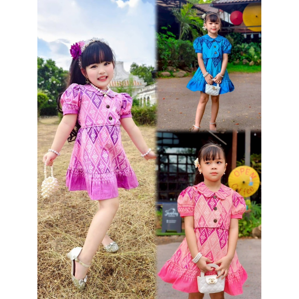 ✨🌟ชุดไทยเด็กสุดคิ้วท์ น่ารักแต่งคอบัว ชายกระโปรงระบายน่ารักกกก #ชุดไทยเด็กผู้หญิง #pha