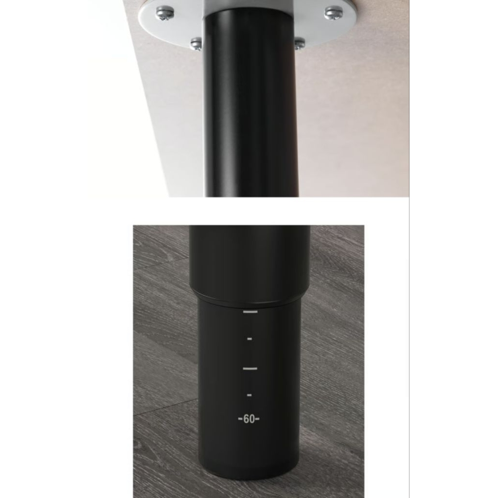 IKEAshopping IKEA ขาโต๊ะ 1 ชิ้น ปรับระดับได้ 60-90ซม. OLOV ขาปรับความสูงได้, ขาว ดำ เงิน ikea ขาโต๊ะ