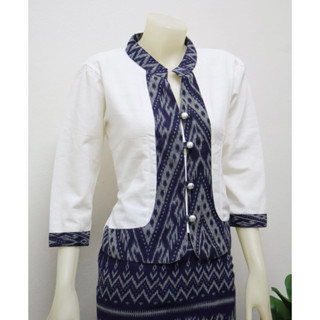 เสื้อผ้าไทยประยุกต์❤️แขนสามส่วนแต่งแถบคอจีน🤍ผ้าชินมัยสวยๆอก3…