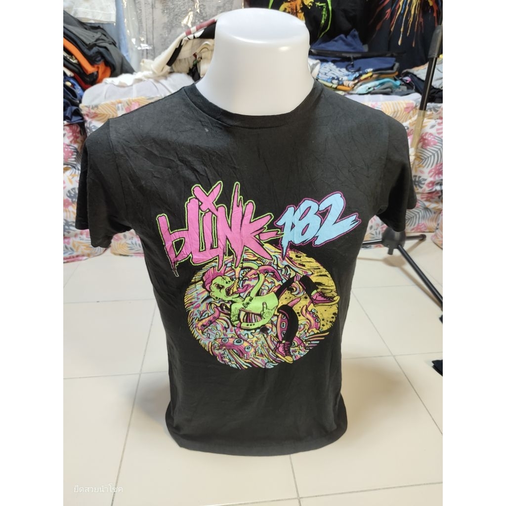 💜B00097💜อก38ยาว27" Blink 182 สกรีนสวย สภาพใหม่ เสื้อยืดUSAมือ2