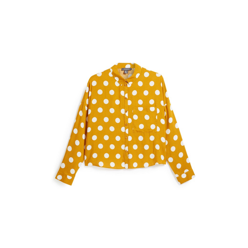used primark uk mustard polka dot shirt