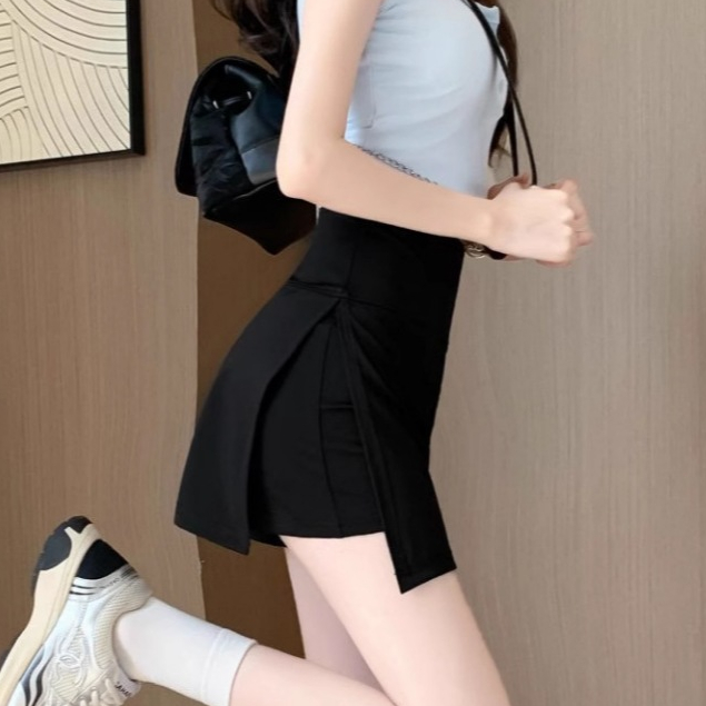 กางเกงกระโปรง กระโปรงสั้น ผ้ายืดได้ ทรงสวย เว้าข้าง เก็บพุงได้