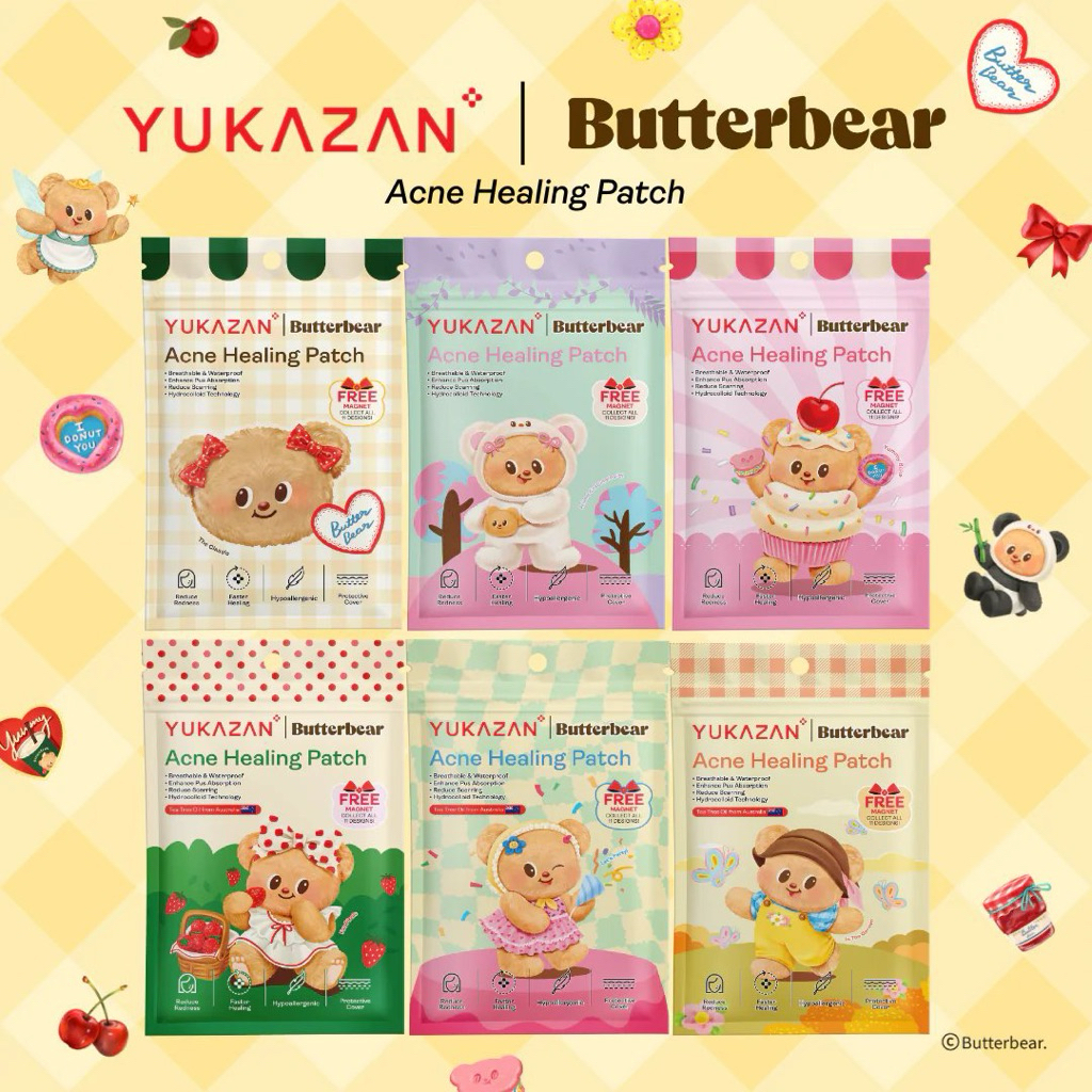 พร้อมส่ง Yukazan x Butterbear แผ่นแปะสิวน้องเนย 🧈 (Last Stock)