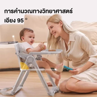เก้าอี้กินข้าวเด็ก โต๊ะกินข้าวเด็ก ซึ่งพับเก็บได้ เก้าอี้ทานข้าวเตี้ย แถมกระเป๋าเก็บของฟรี