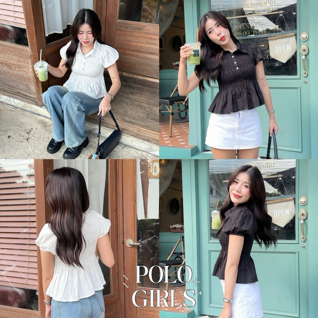 [พร้อมส่ง]Polo girls -เสื้อเชิ้ตโปโลสมอครอบตัว classtylish