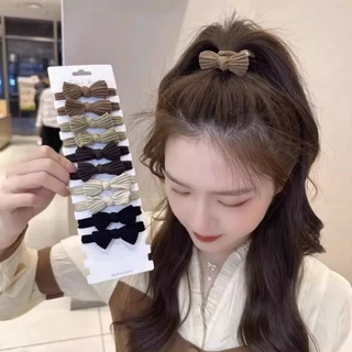 COD พร้อมส่งจากไทย-ยางรัดผมโบว์โทนน้ำตาล สไตล์เกาหลี มี 5 สีให้เลือก
