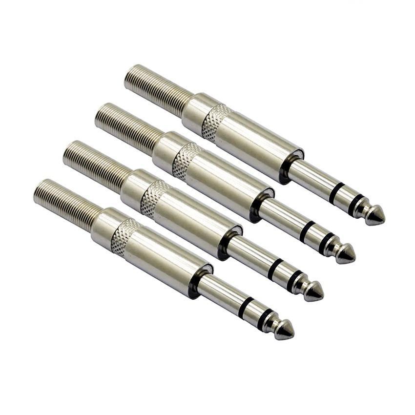แพ็ค 2 - 10 ตัว แจ็ค 6.35 หรือ 6.5มม. Stereo 1/4" แบบเข้าหัวเอง หัวแจ็ค ปลั๊กไมค์ สำหรับต่อสายเครื่องเสียง