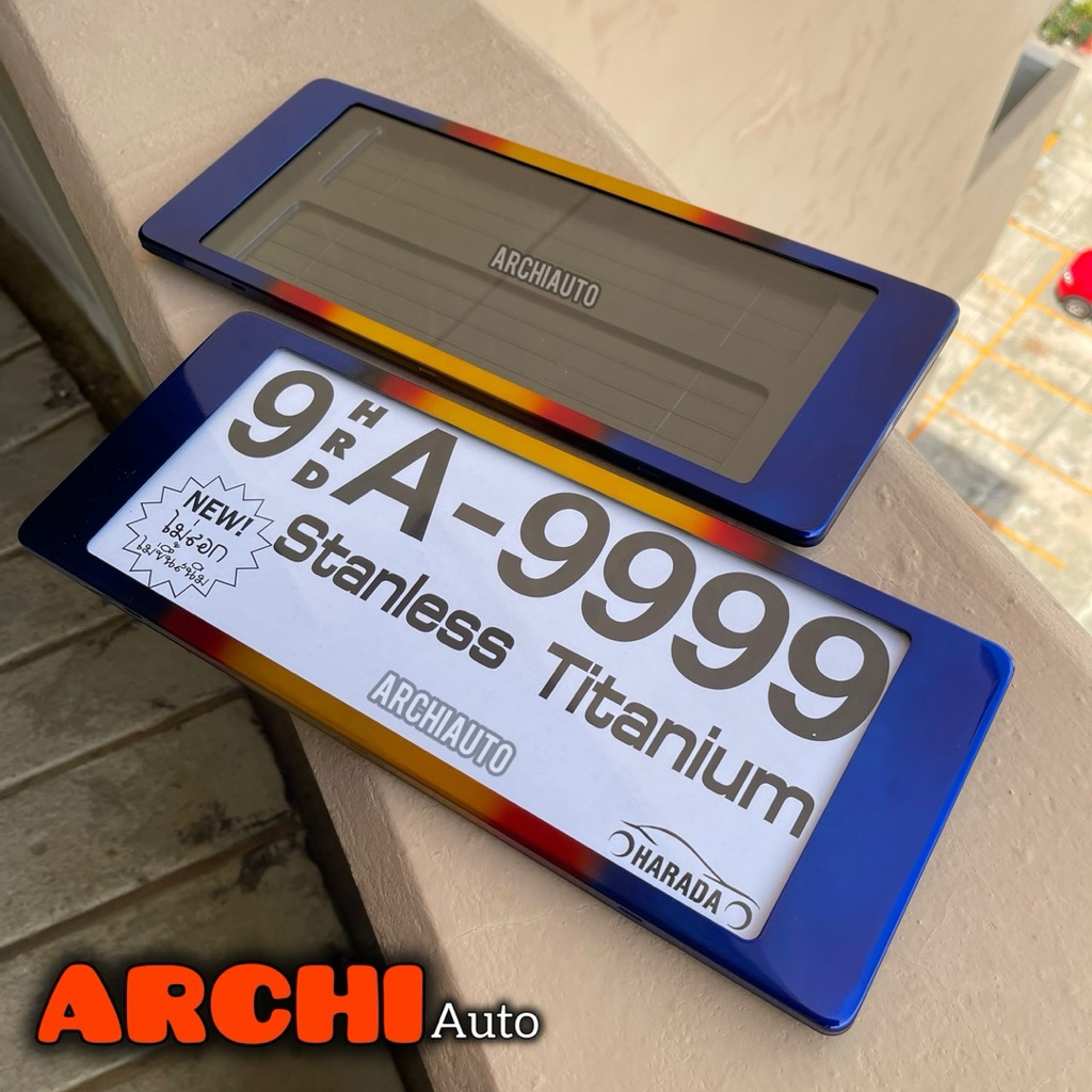 กรอบป้ายกันน้ำ สแตนเลส HARADA ขนาดมาตรฐาน1คู่ หน้า-หลัง A-9999 รุ่นขอบใหญ่ / ไทเท ราคา ถูกที่สุด ดีลบีเคเค แกลเลอรีภาพที่ 4