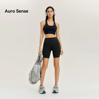 Auro Sense กางเกงโยคะเอวสูง ความยาว 3 ส่วน กางเกงวอร์มมีกระเป๋า เหมาะสำหรับเล่นกีฬาและวิ่ง