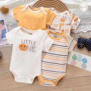 4PCS CICI ทารกแรกเกิด Jumpsuit ทารกแรกเกิดเด็กชายหญิงชุด ชุดเด็กแรกเกิด 1เซ็ต4ชิ้น ผ้าฝ้าย100%
