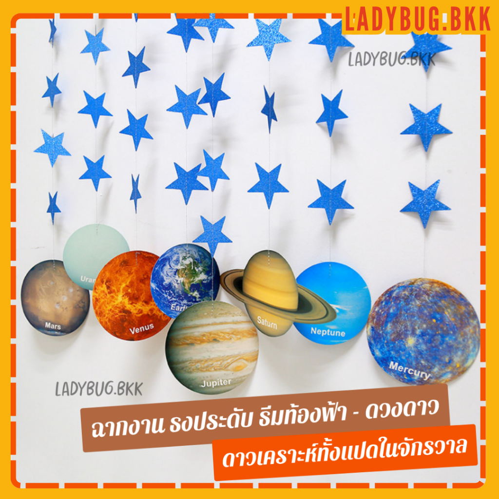 Ladybug ธงประดับตกแต่งดาวเคราะห์ ฉากหลัง ดวงดาว ท้องฟ้า มาใหม่