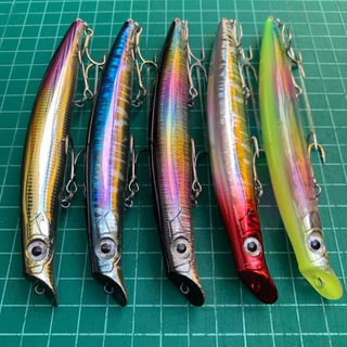 Floating Minnaw เหยื่อปลอมดำตื้น ขนาด14.5cm./20g. ตัวเบ็ดคมแข็งพร้อมใช้งาน