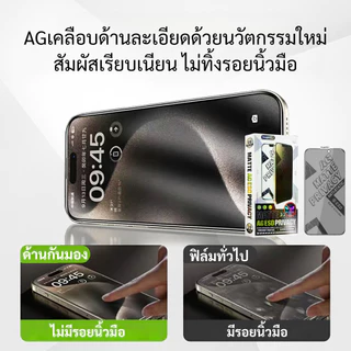 ฟิล์มด้าน+กันมอง ฟิล์มกันมอง IP 17Promax 17Air 17 16PROMAX 16 15 PRO 14 plus 13 Pro Max 12 MINI 11 Pro X XR XS Max 7/8/6