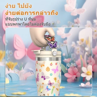 PASHLINC แก้วเก็บอุณหภูมิสแตนเลส 304 พร้อมของแถมห้อย ความจุสูง ถ้วยร้อนและเย็น แก้วเก็บอุณหภูมิ