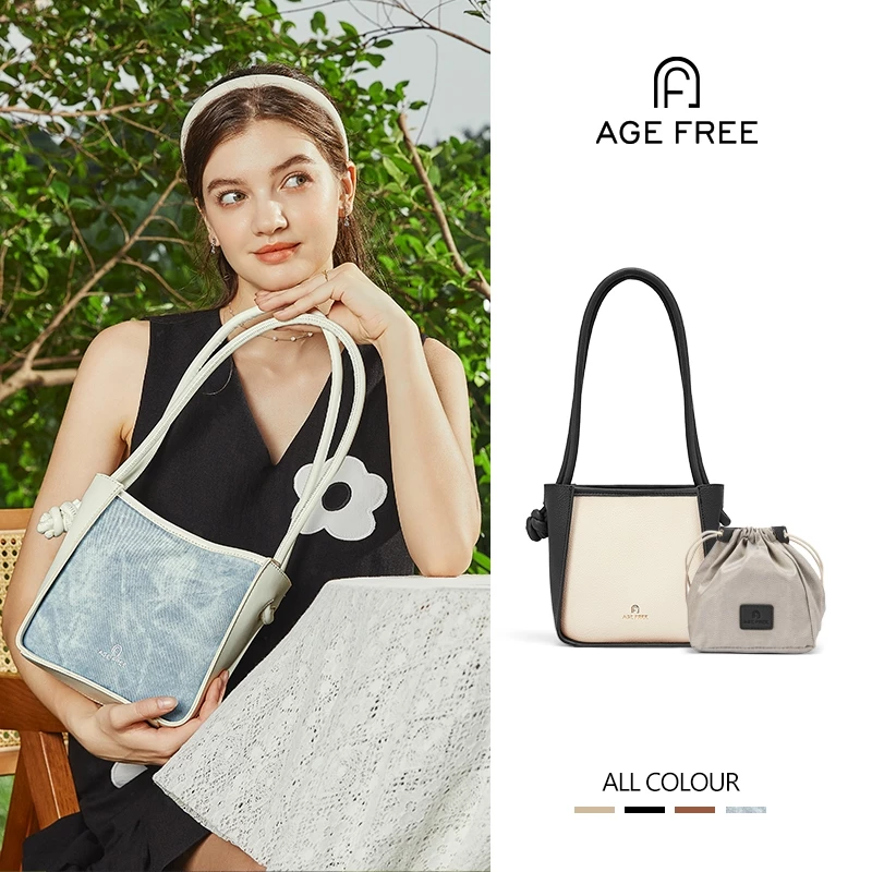 AGE FREE Kylie Bag กระเป๋าสะพายไหล่แฟชั่นสำหรับผู้หญิง สายหนังเชือกถัก