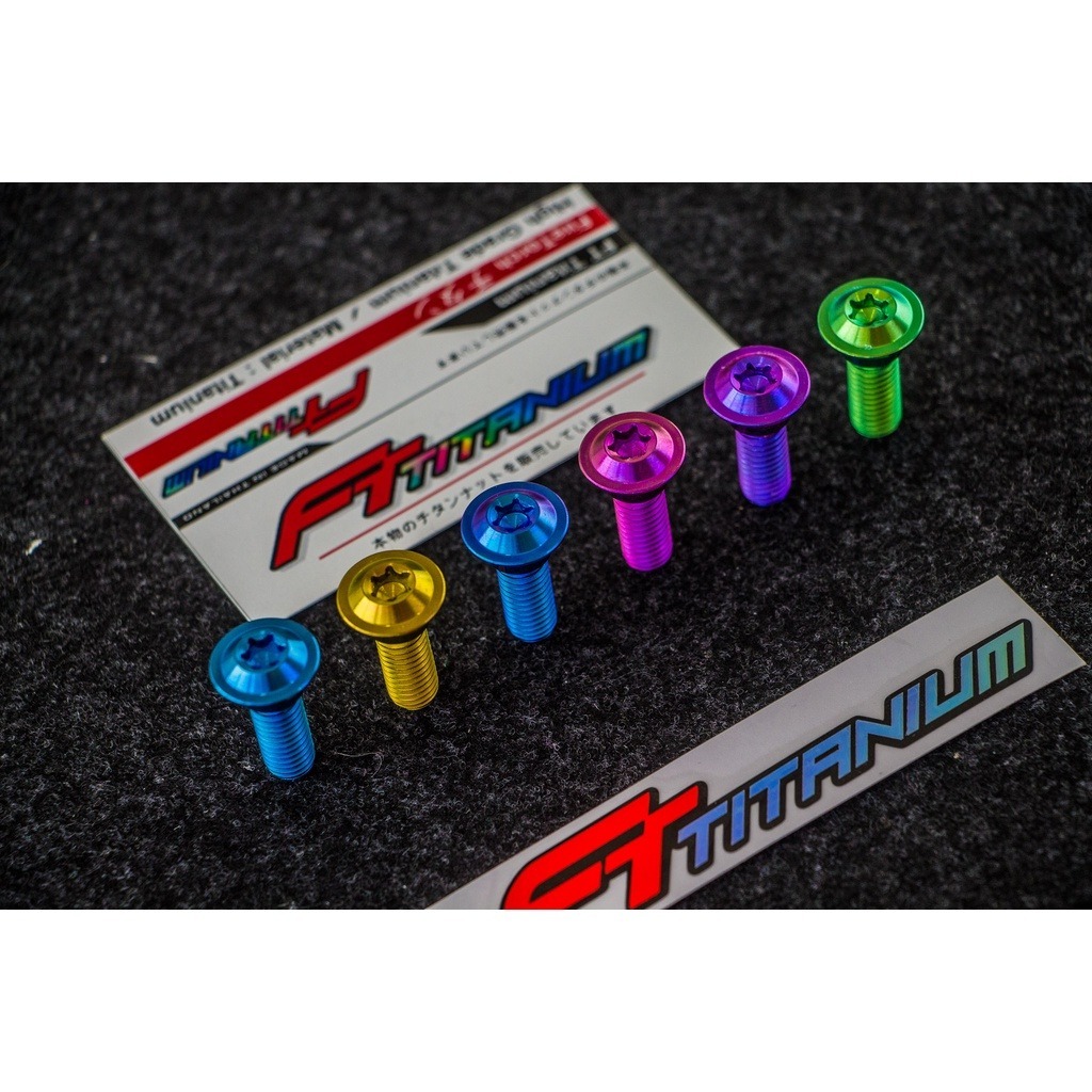 น็อตไทเทเนียม M8 จานดิส หัวดาวบาง มีบ่า